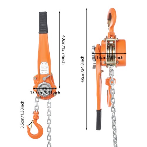 Chain hoist 3m - 1.5t, manual
