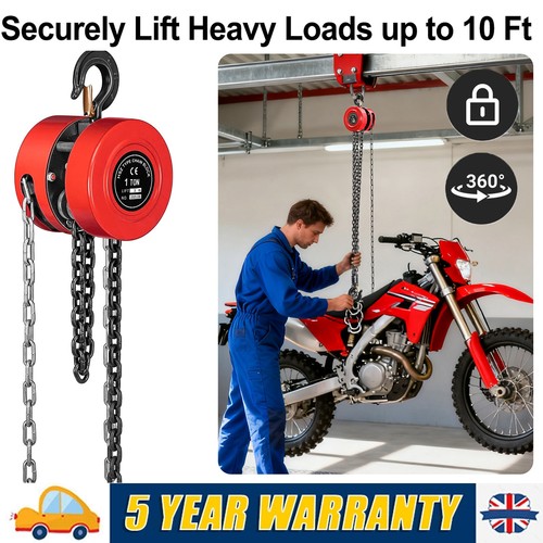 Ton chain hoist block and - 3m,